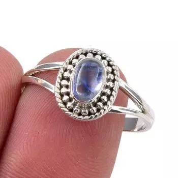 Natural Kyanite Gemstone Handmade 925 Sterling Silver Jewelry Ring Size 8.5 H4q30