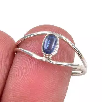 Natural Kyanite Gemstone Handmade 925 Sterling Silver Jewelry Ring Size 8.5 P5I13