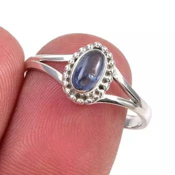 Natural Kyanite Gemstone Handmade 925 Sterling Silver Jewelry Ring Size 9 l7U54