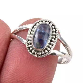 Natural Kyanite Gemstone Handmade 925 Sterling Silver Jewelry Ring Size 10 O9d17