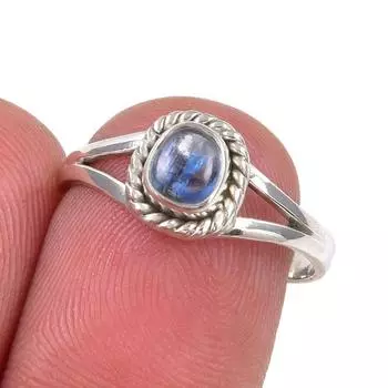 Natural Kyanite Gemstone Handmade 925 Sterling Silver Jewelry Ring Size 7 A4P28