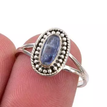 Natural Kyanite Gemstone Handmade 925 Sterling Silver Jewelry Ring Size 6.5 w1r21