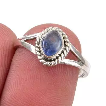 Natural Kyanite Gemstone Handmade 925 Sterling Silver Jewelry Ring Size 6.5 O6g95