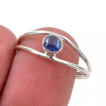 Natural Kyanite Gemstone Handmade 925 Sterling Silver Jewelry Ring Size 7.5 y5n34