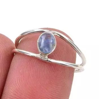 Natural Kyanite Gemstone Handmade 925 Sterling Silver Jewelry Ring Size 6.5 v4V97