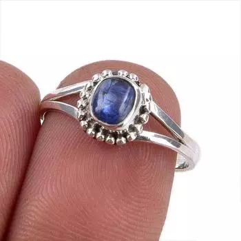 Natural Kyanite Gemstone Handmade 925 Sterling Silver Jewelry Ring Size 6.5 P8A86