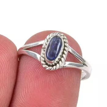 Natural Kyanite Gemstone Handmade 925 Sterling Silver Jewelry Ring Size 7 O2t78