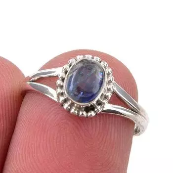 Natural Kyanite Gemstone Handmade 925 Sterling Silver Jewelry Ring Size 6 Z5U42