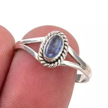 Natural Kyanite Gemstone Handmade 925 Sterling Silver Jewelry Ring Size 9 g6S78
