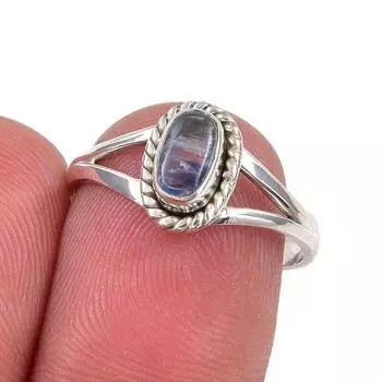 Natural Kyanite Gemstone Handmade 925 Sterling Silver Jewelry Ring Size 6.5 r5N22