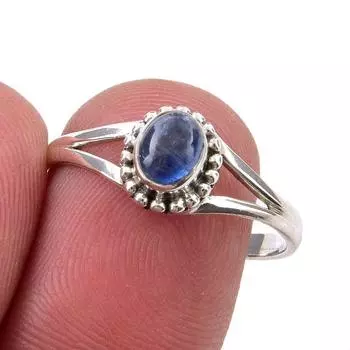 Natural Kyanite Gemstone Handmade 925 Sterling Silver Jewelry Ring Size 9 U8y57
