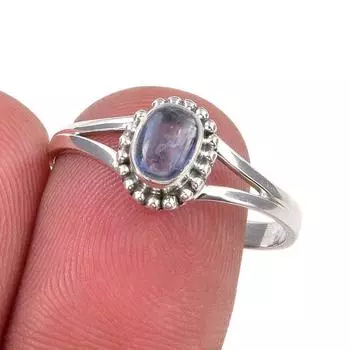 Natural Kyanite Gemstone Handmade 925 Sterling Silver Jewelry Ring Size 9 E4c48