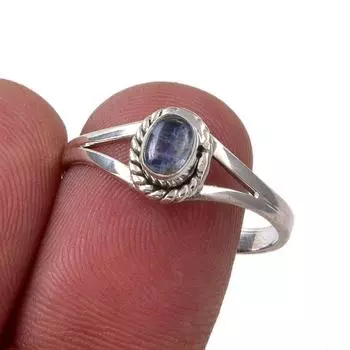 Natural Kyanite Gemstone Handmade 925 Sterling Silver Jewelry Ring Size 9 M7J25