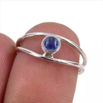 Natural Kyanite Gemstone Handmade 925 Sterling Silver Jewelry Ring Size 5.5 k0I62