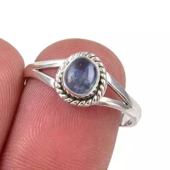Natural Kyanite Gemstone Handmade 925 Sterling Silver Jewelry Ring Size 8 c4t93