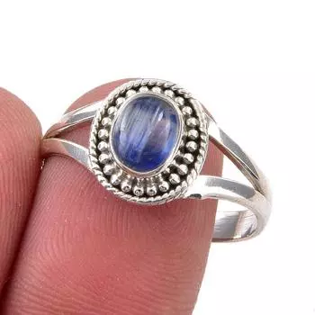 Natural Kyanite Gemstone Handmade 925 Sterling Silver Jewelry Ring Size 9.5 M2a19