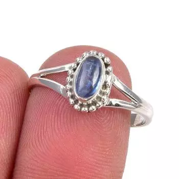 Natural Kyanite Gemstone Handmade 925 Sterling Silver Jewelry Ring Size 8 e2e86