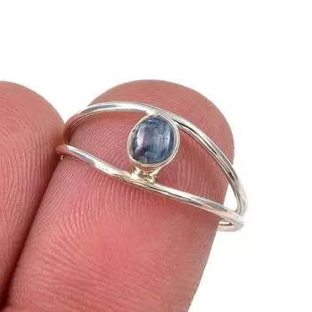 Natural Kyanite Gemstone Handmade 925 Sterling Silver Jewelry Ring Size 6.5 V2D35
