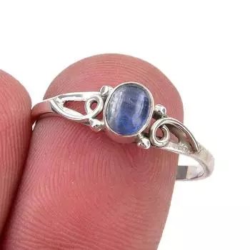 Natural Kyanite Gemstone Handmade 925 Sterling Silver Jewelry Ring Size 9 K3H50