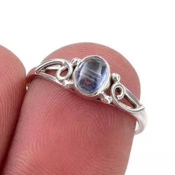 Natural Kyanite Gemstone Handmade 925 Sterling Silver Jewelry Ring Size 6 b0c42