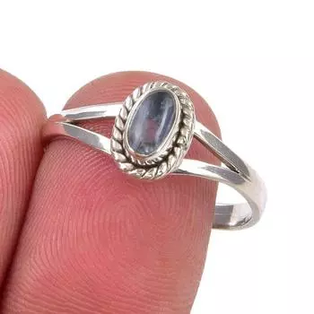 Natural Kyanite Gemstone Handmade 925 Sterling Silver Jewelry Ring Size 9 Q1R09