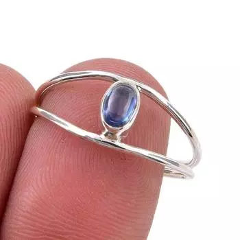 Natural Kyanite Gemstone Handmade 925 Sterling Silver Jewelry Ring Size 8.5 u0S24