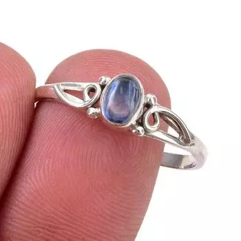 Natural Kyanite Gemstone Handmade 925 Sterling Silver Jewelry Ring Size 10 H3T25