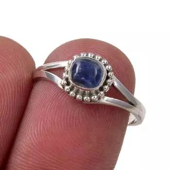 Natural Kyanite Gemstone Handmade 925 Sterling Silver Jewelry Ring Size 7 W6n82