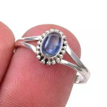 Natural Kyanite Gemstone Handmade 925 Sterling Silver Jewelry Ring Size 8 Y1z46