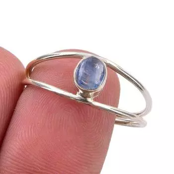 Natural Kyanite Gemstone Handmade 925 Sterling Silver Jewelry Ring Size 10 A3U48
