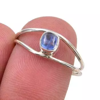 Natural Kyanite Gemstone Handmade 925 Sterling Silver Jewelry Ring Size 7.5 v5D35