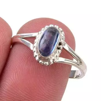 Natural Kyanite Gemstone Handmade 925 Sterling Silver Jewelry Ring Size 9 d4A68