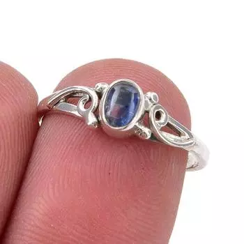 Natural Kyanite Gemstone Handmade 925 Sterling Silver Jewelry Ring Size 7 D8D55