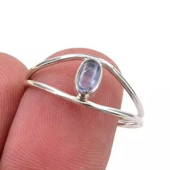 Natural Kyanite Gemstone Handmade 925 Sterling Silver Jewelry Ring Size 8.5 l2v40