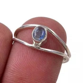 Natural Kyanite Gemstone Handmade 925 Sterling Silver Jewelry Ring Size 7 M0n53