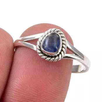 Natural Kyanite Gemstone Handmade 925 Sterling Silver Jewelry Ring Size 10 o9U22