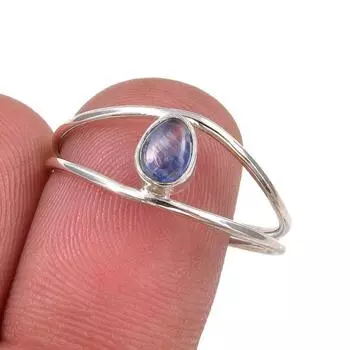 Natural Kyanite Gemstone Handmade 925 Sterling Silver Jewelry Ring Size 9.5 O8v56