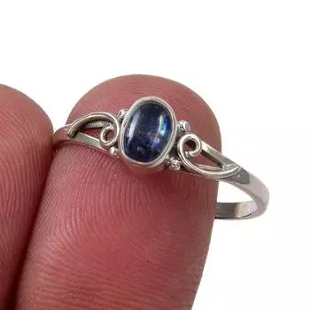 Natural Kyanite Gemstone Handmade 925 Sterling Silver Jewelry Ring Size 10 s0P82