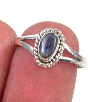 Natural Kyanite Gemstone Handmade 925 Sterling Silver Jewelry Ring Size 6 J0Z06