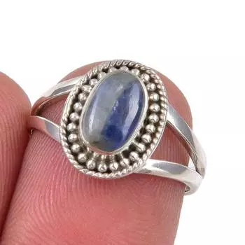 Natural Kyanite Gemstone Handmade 925 Sterling Silver Jewelry Ring Size 6 u5Z14