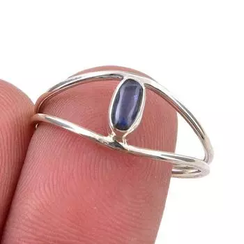 Natural Kyanite Gemstone Handmade 925 Sterling Silver Jewelry Ring Size 8.5 R1w51