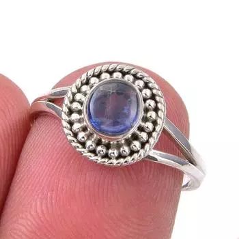 Natural Kyanite Gemstone Handmade 925 Sterling Silver Jewelry Ring Size 6.5 K8g88