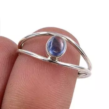 Natural Kyanite Gemstone Handmade 925 Sterling Silver Jewelry Ring Size 7.5 v2h25