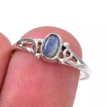 Natural Kyanite Gemstone Handmade 925 Sterling Silver Jewelry Ring Size 7 L9k18