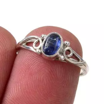 Natural Kyanite Gemstone Handmade 925 Sterling Silver Jewelry Ring Size 6 g6i35