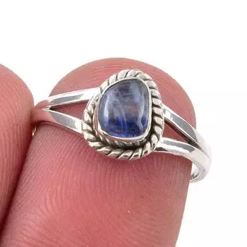 Natural Kyanite Gemstone Handmade 925 Sterling Silver Jewelry Ring Size 6 U9k81
