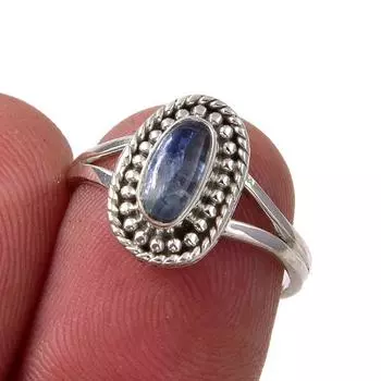 Natural Kyanite Gemstone Handmade 925 Sterling Silver Jewelry Ring Size 5.5 d0n10