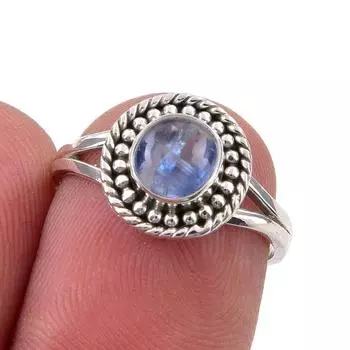 Natural Kyanite Gemstone Handmade 925 Sterling Silver Jewelry Ring Size 5.5 P0T81