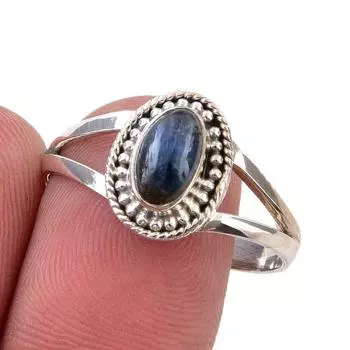 Natural Kyanite Gemstone Handmade 925 Sterling Silver Jewelry Ring Size 10 Q0g73