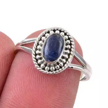 Natural Kyanite Gemstone Handmade 925 Sterling Silver Jewelry Ring Size 6.5 o2N42